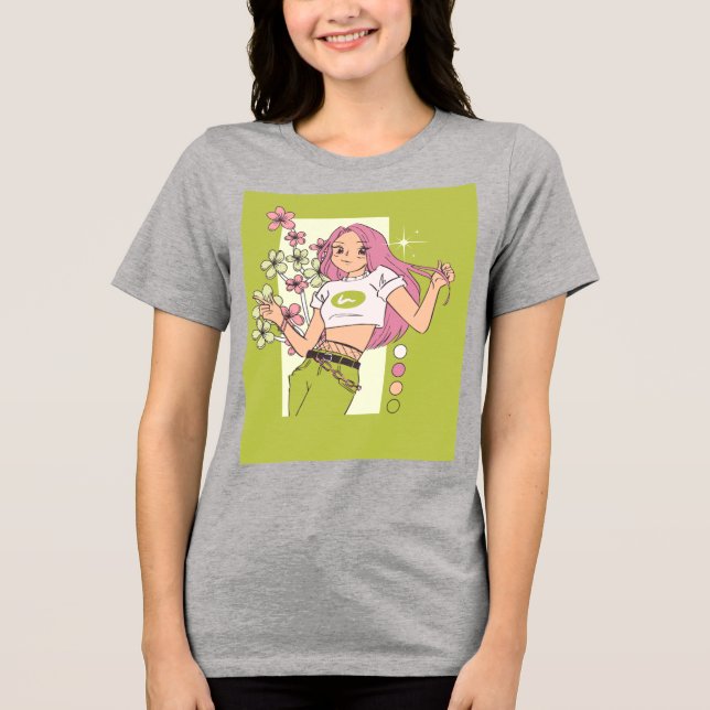 T-Shirt design med söt flicka  (Framsida)