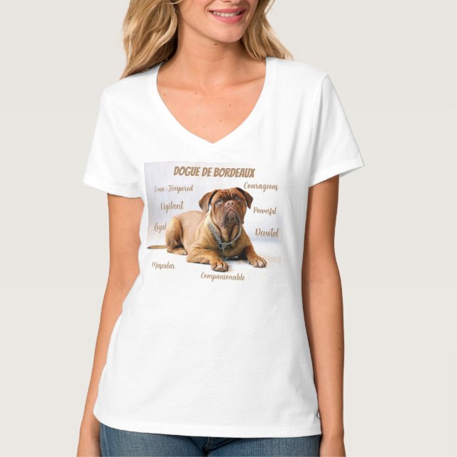 T-Shirt Dogue de Bordeaux Personlighet  (Framsida)