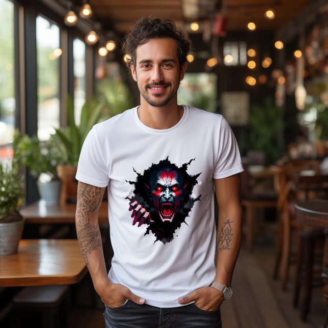 T-shirt Dracula ensanglanté surgissant du mur (Skapare uppladdad)