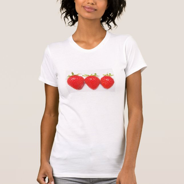 T-Shirt drei rote Erdbeeren (Framsida)
