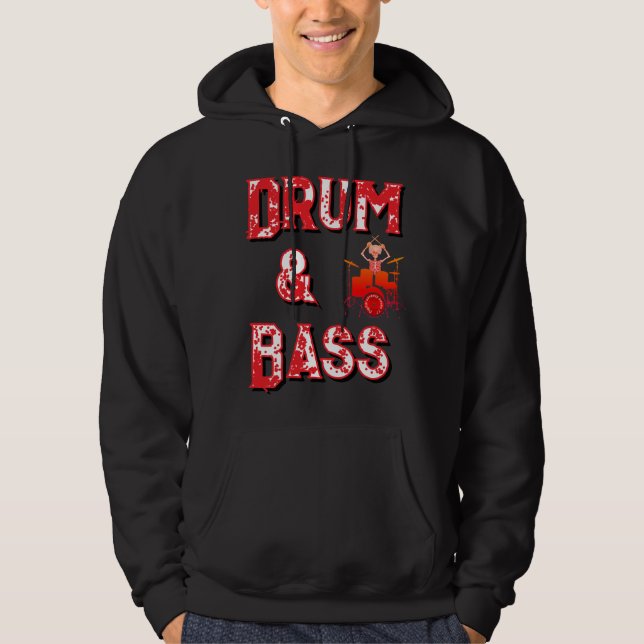 T-Shirt Drum och baser Hoodie (Framsida)