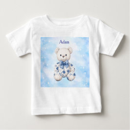 T-Shirt-Editable Blue Chinoserie  Baby Shower  T Shirt