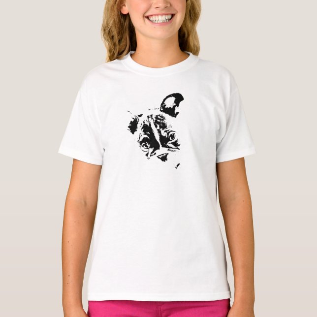 T-shirt en jersay fille  - Design French Bulldog (Framsida)