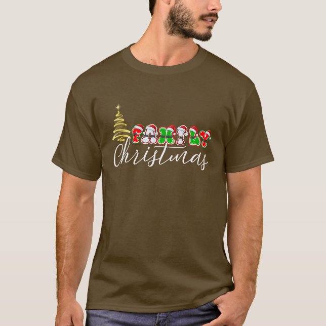 T-Shirt : Familjejul (brun) (Framsida)