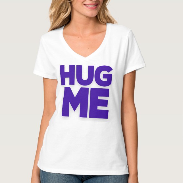 T-Shirt Fånga mig om du kan till Hug [lila citatte (Framsida)