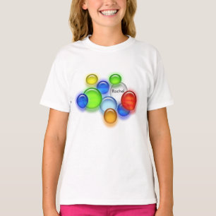 T-shirt - Färgad Bubbles med Namn