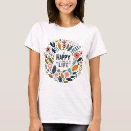 T-shirt femme avec le motif “Happy My Life“
