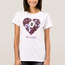 T-shirt Femme Cœur de Violettes "MY LOVE"