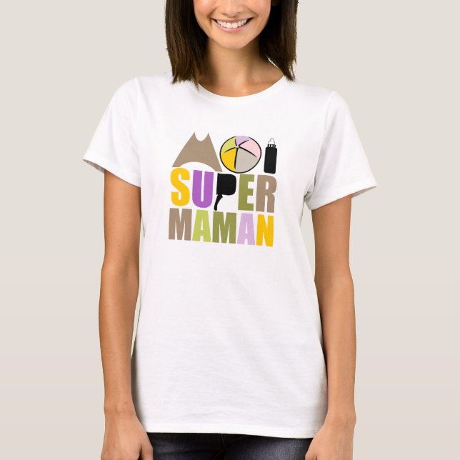 T-Shirt Femme - Logo Moi Super Maman Nature (Framsida)