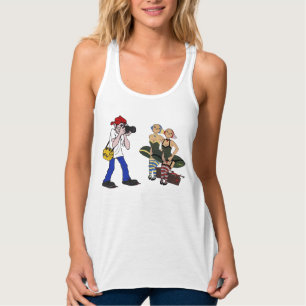 T-shirt femme sans manche bécassine linne med racerback