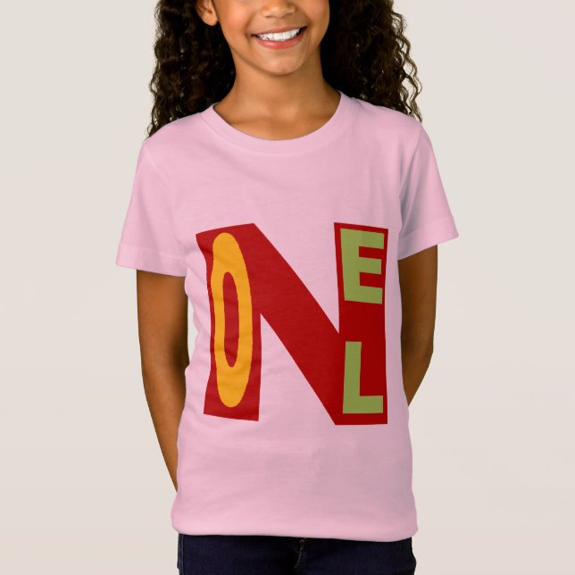 T-shirt  fille rose jersey fin  DESIGN  NOEL (Framsida)
