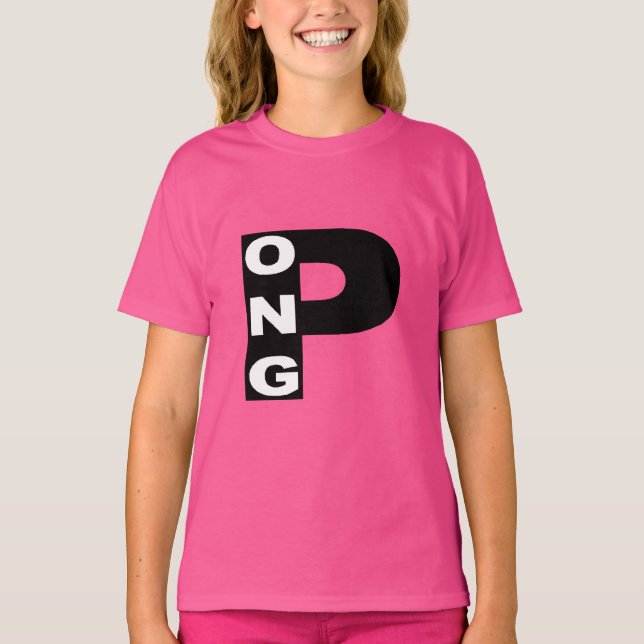 T-shirt filles  rose ouah   PING  PONG  (Framsida)