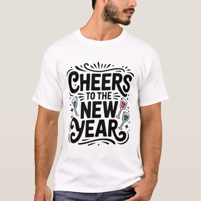T-shirt firar det nya året Gott nytt år 2026 (Framsida)