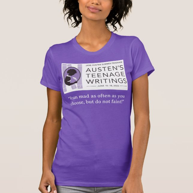 T-Shirt firar Jane Austens ungdomliga skrivningar (Framsida)