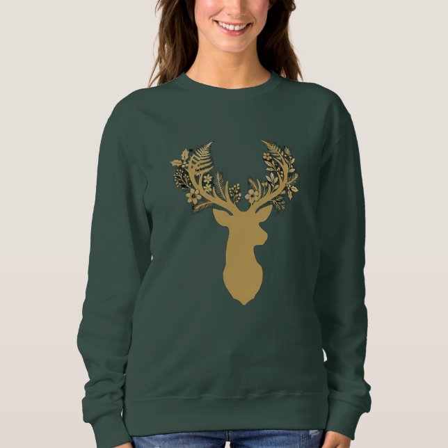 T-Shirt Floral Antlers (Framsida)