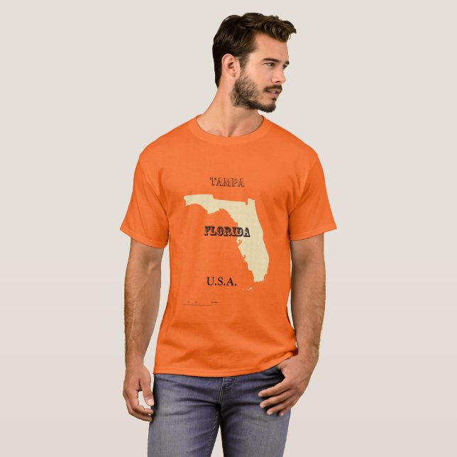 T-shirt - Florida Karta med City (Hel framsida)