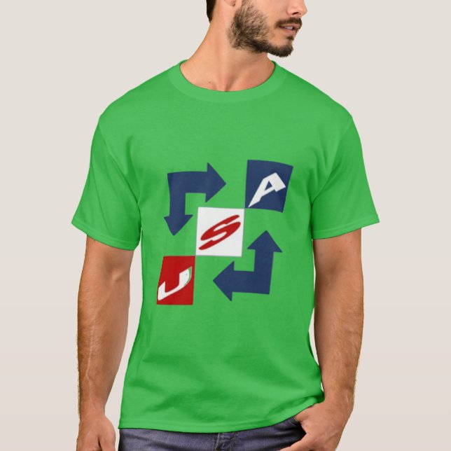 T-shirt foncé vert trèfle   DESIGN  USA  (Framsida)