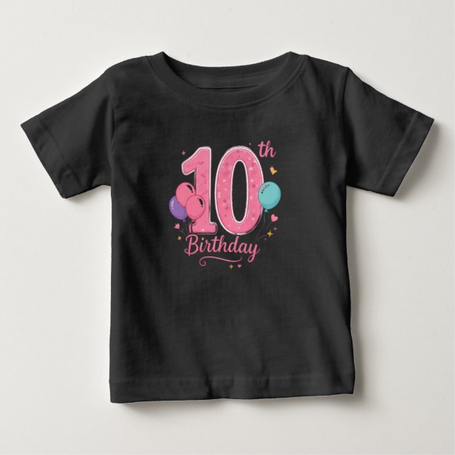 T-shirt för 10-årsfirande för småbarn (Framsida)