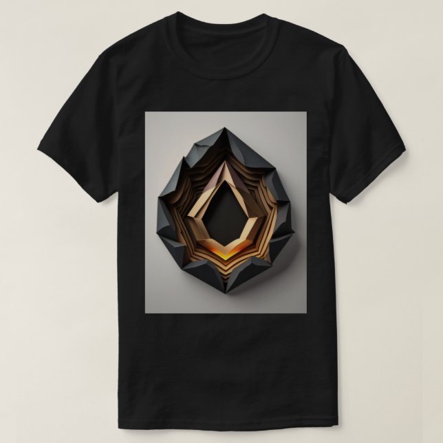 T-shirt för 3D-Papper konstdesign (Design framsida)