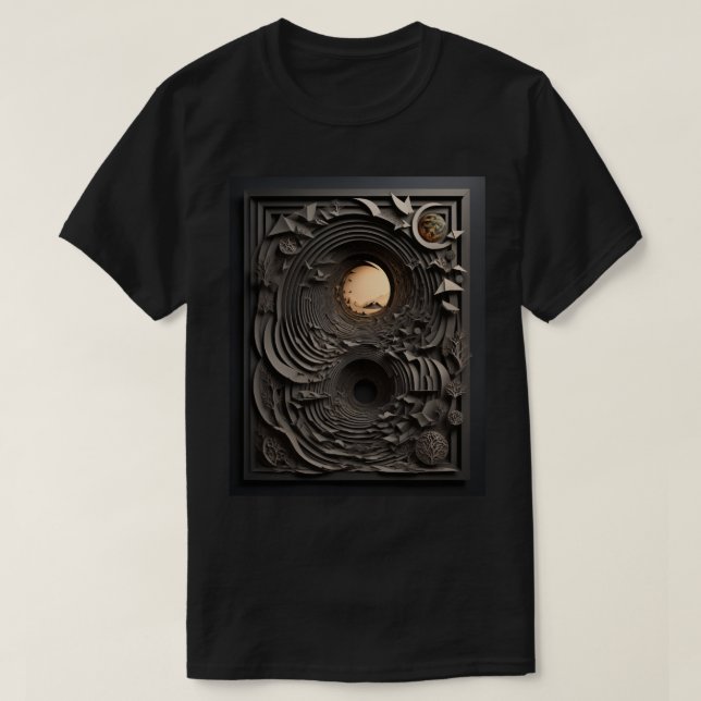 T-shirt för 3D-Papper konstdesign (Design framsida)