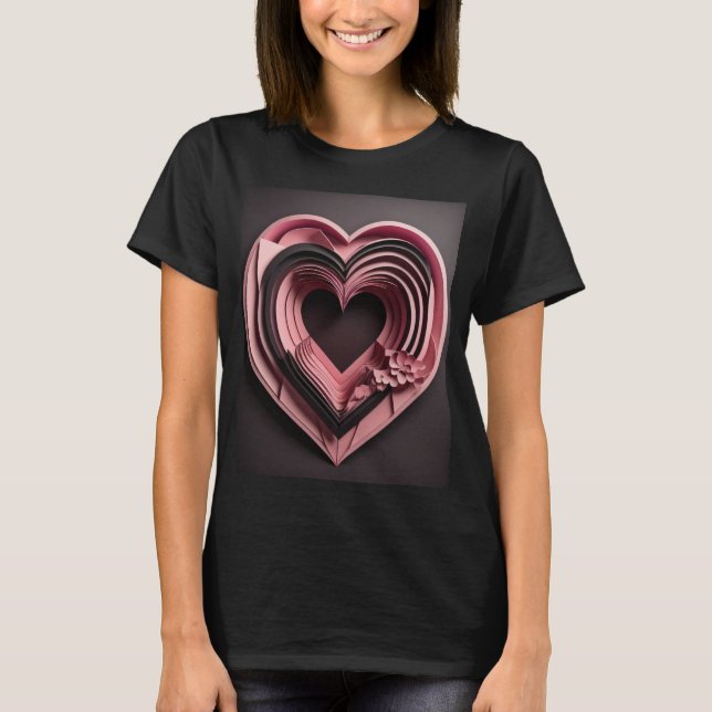 T-shirt för 3D-Papper konstdesign (Framsida)