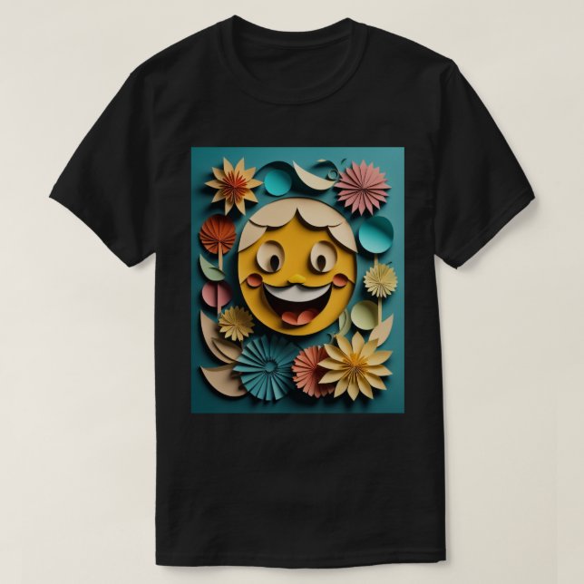 T-shirt för 3D-Papper konstdesign (Design framsida)