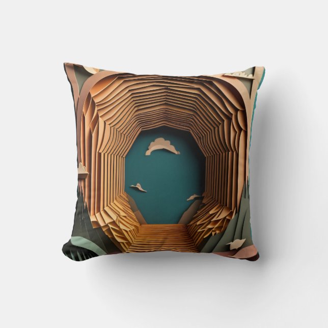 T-shirt för 3D-Papper konstdesign Kudde (Framsida)