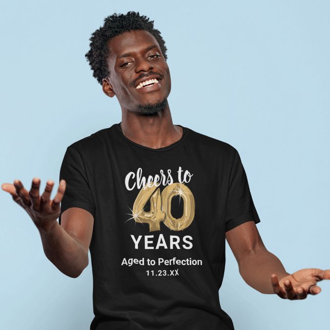 T-Shirt för 40-årsdag, 'Aged to Perfection' (Skapare uppladdad)