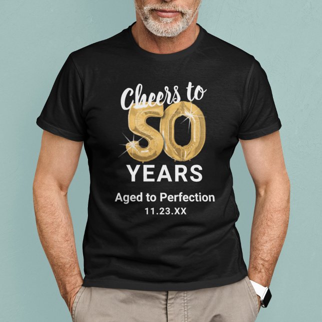 T-Shirt för 50-årsfirande, 'Åldrad till Perfektion (Skapare uppladdad)