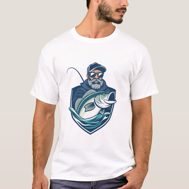 T-shirt för abborrfiske fiskflüstarentusiaster (Framsida)