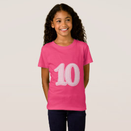 T-shirt för barn 10-årsdag Söt rosa nummer 10 T-Sh