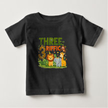 T-shirt för barn 3-års födelsedagsdjungelsafari