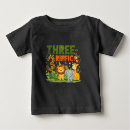 T-shirt för barn 3-års födelsedagsdjungelsafari