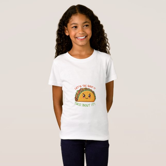T-Shirt för barn designad "Låt oss prata om det" (Hel framsida)