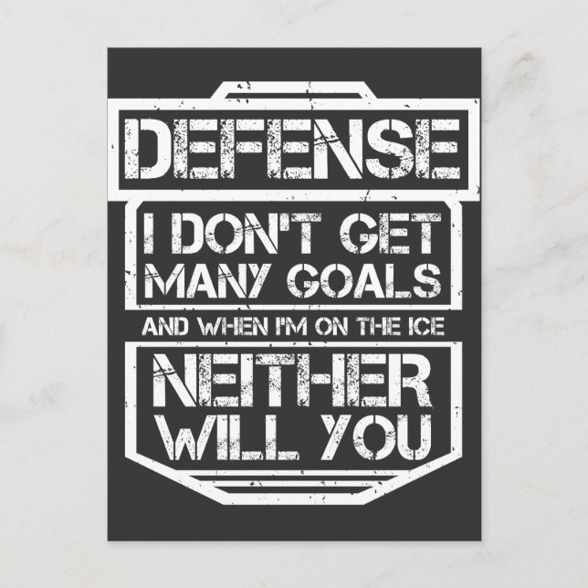 T-shirt för barn för ishockey Rolig defenseman-spe Vykort (Framsida)