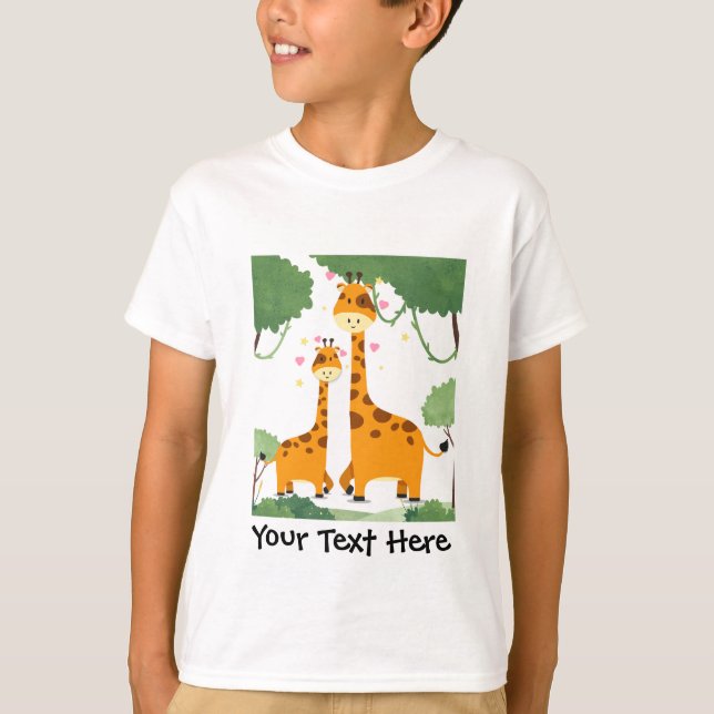 T-shirt för barn med giraffbilde (Framsida)