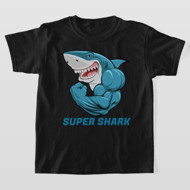 T-Shirt för barn med superhaj (Laydown)