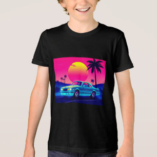 T-shirt för barn med sval retro 80-tals neonmuskel