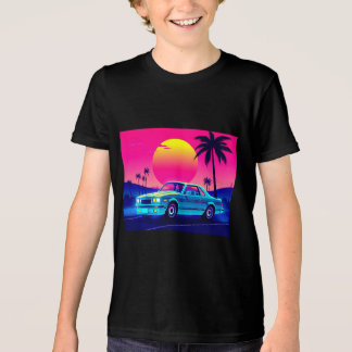 T-shirt för barn med sval retro 80-tals neonmuskel