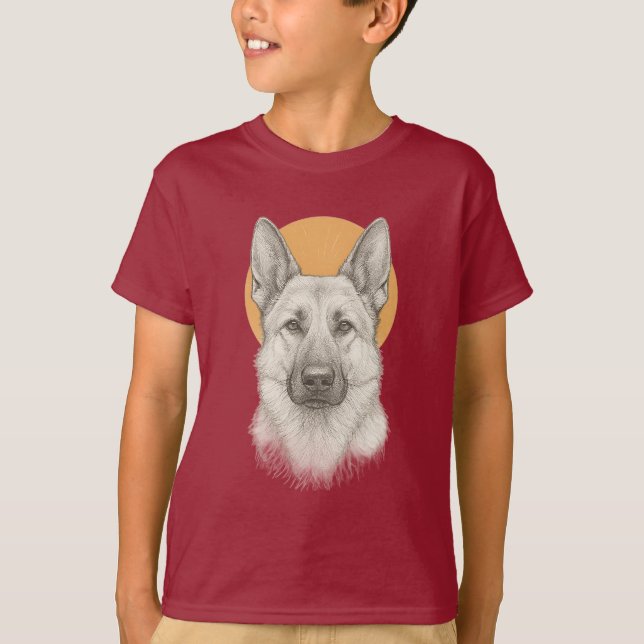 T-shirt för barn med tyska schäferhundar (Framsida)