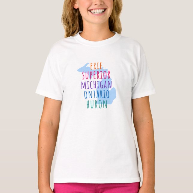 T-shirt för barn Michigan Great Lakes Mitten State (Framsida)