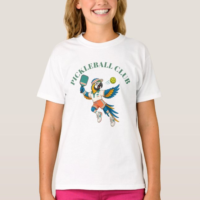 T-Shirt för Barn Retro Pickleball Klubb - Anpassad (Framsida)