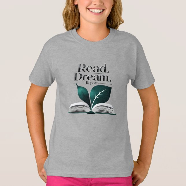 T-shirt för barn - Rollig bokälskare grafisk tee (Framsida)