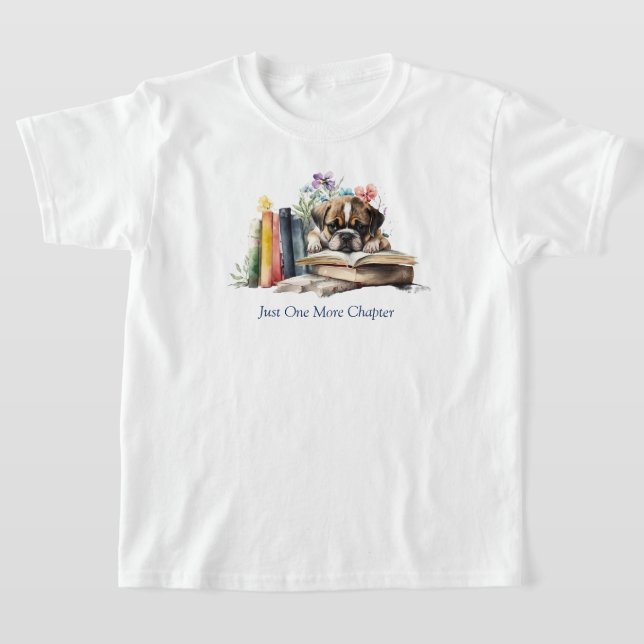 T-shirt för barn som läser (Laydown)