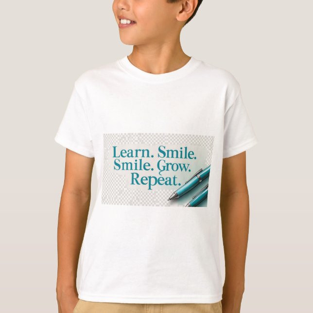 T-shirt för barn - Tillbaka till skolan – Lär dig. (Framsida)