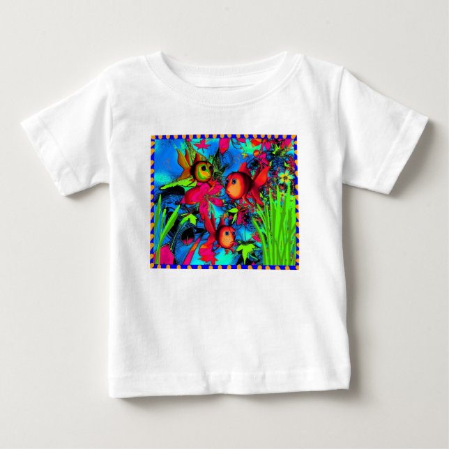 T-Shirt För Bebis Kid's Guldfisk Under Vatten (Framsida)
