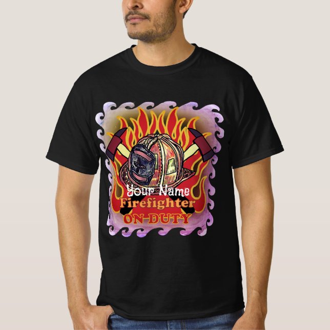 T-shirt för brandsläckare på tjänstgöringsbrandmän (Framsida)