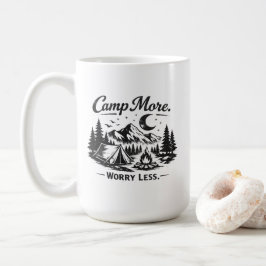 T-shirt för Camp More Worry Less Camping Kaffemugg