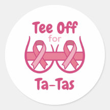 T-Shirt för Cancer Medvetenhet Rosa Tee Off Ta-Tas