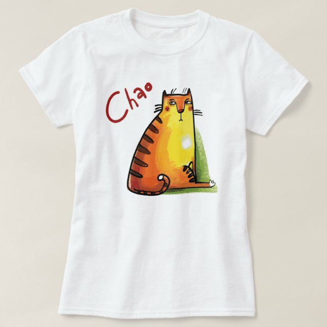 T-shirt för Cat Friends Älskare (Design framsida)